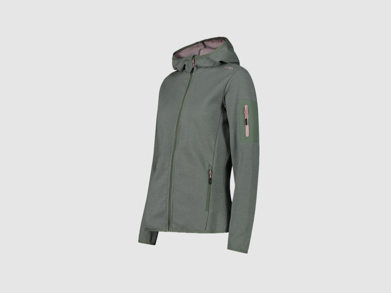 CMP Damen Jacke Knit-Tech-Fleece mit Kapuze Salvia Jade