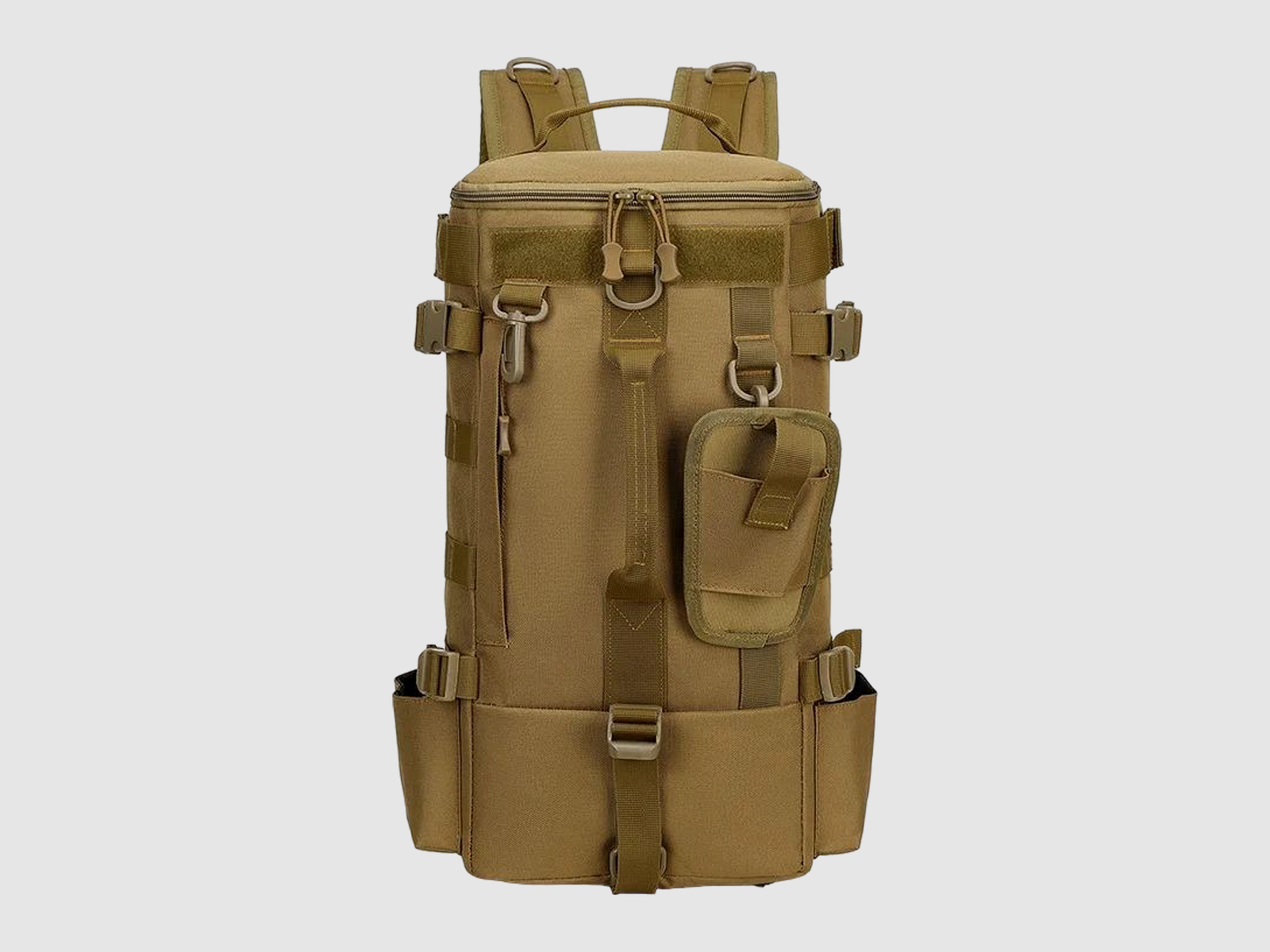 Zaino da Pesca Tattico con Supporto per Canna: Organizzazione Robusta per il Tuo Completo Equipaggiamento da Pesca (Khaki / Colore Unito)