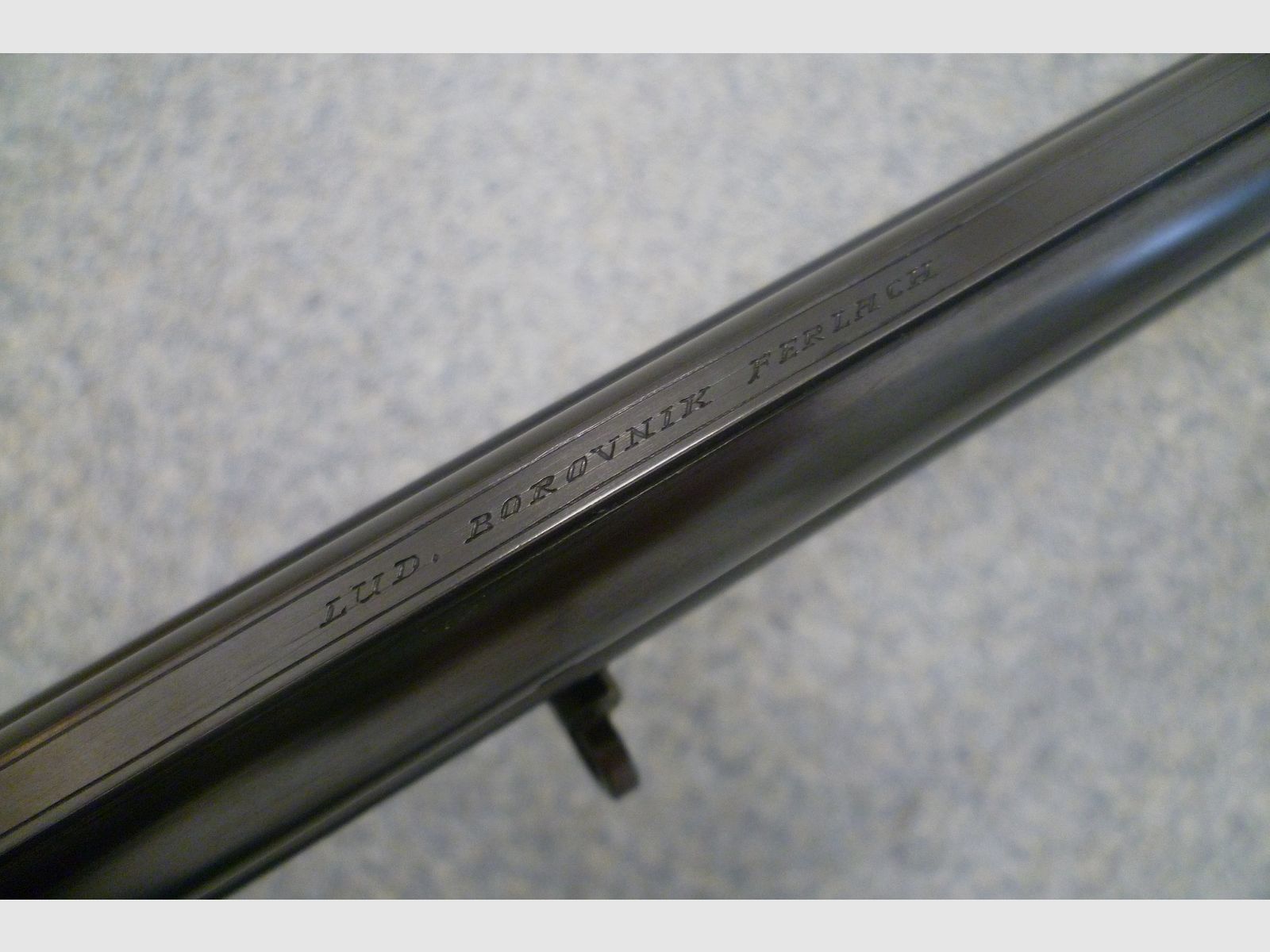 Seitenschloss - Bockdrilling Ludwig Borovnik Ferlach 16/70 & 7x65R & .22 Hornet