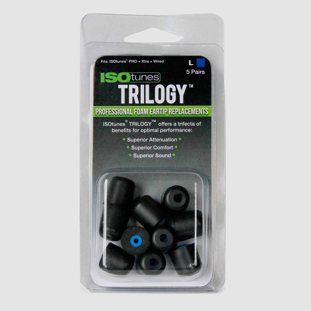 ISOTUNES Vervangende Oordopjes Trilogy L