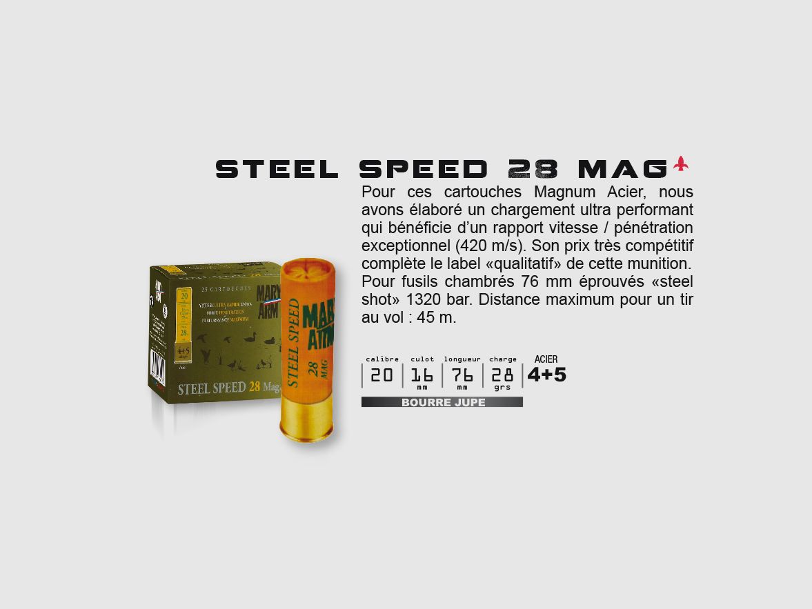 Mary Arm 28 g 4+5 cal. 20 Steel Speed Magnum