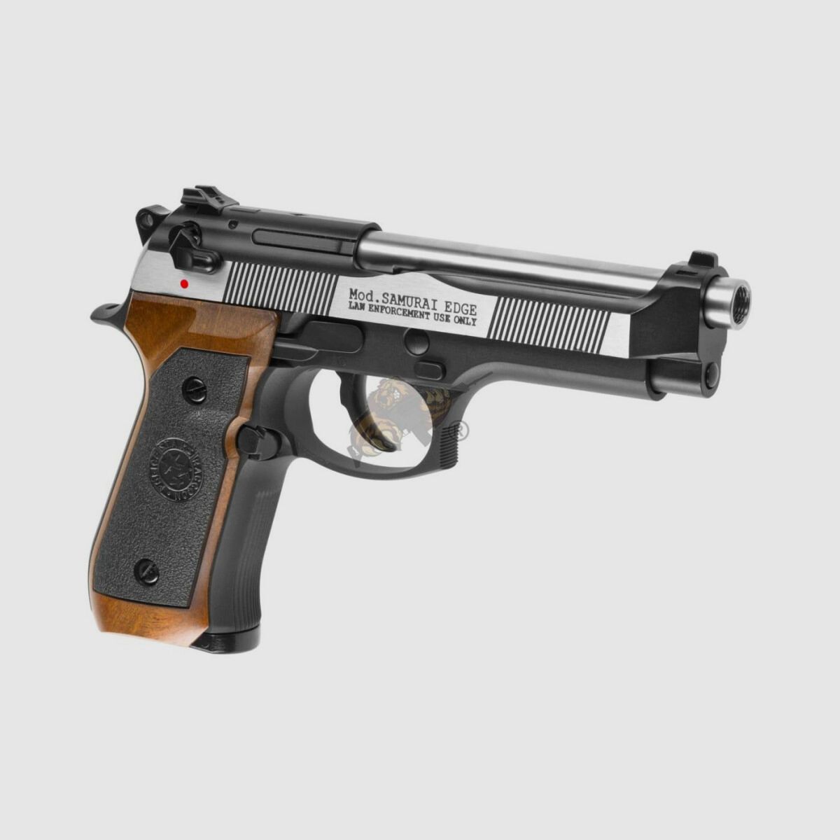 M92 Mod. Samurai Edge Bicolor Volledig Metaal (Zwart/Zilver/Hout) Airsoft -F-