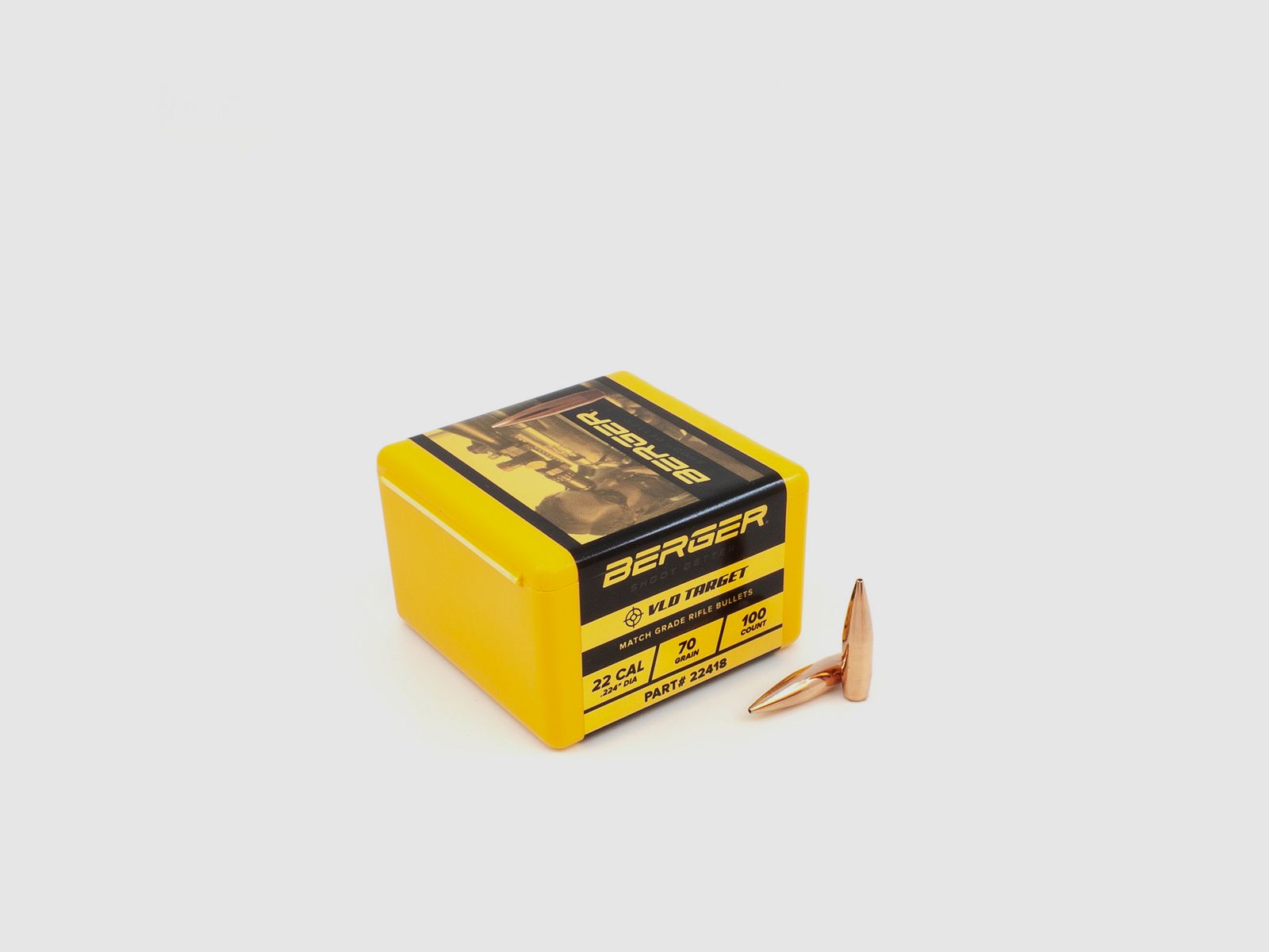 Proiettile Berger .22 VLD Target 70GR 100 Pezzi
