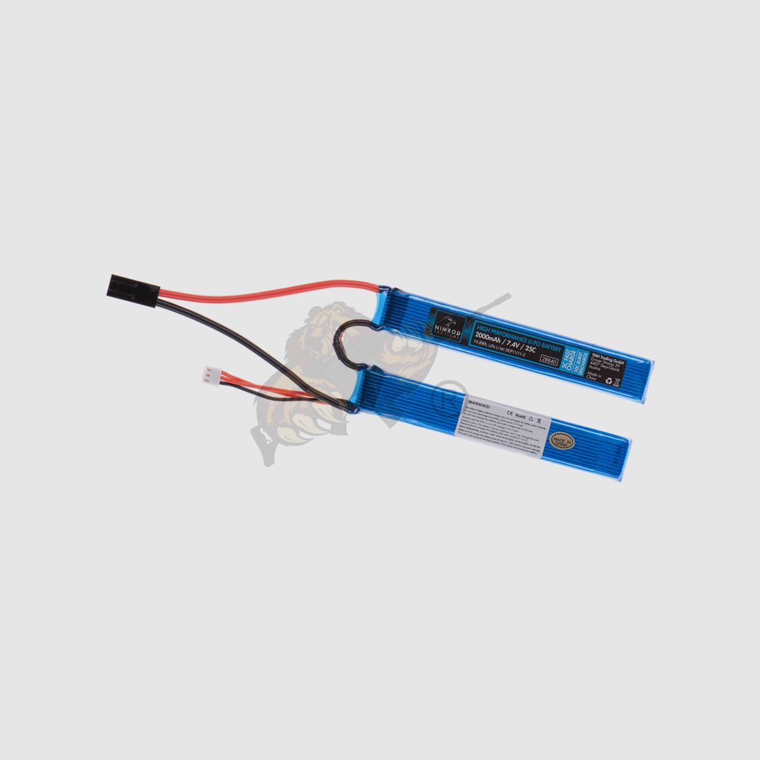 Airsoft LiPo Akku 7.4V 2000mAh 25C Stock Twin Type - Nimrod