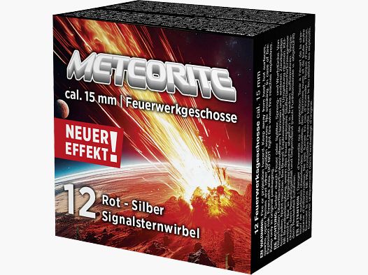 Umarex Signal étoile pivot Meteorite Rouge-Argent Cal. 15mm - 12 Coups