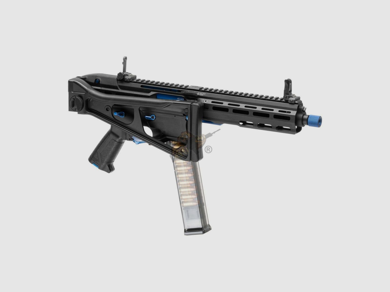 G&G PCC45 G2 mit ETU in Schwarz/Blau Airsoft Frei ab 18 - S-AEG -F-