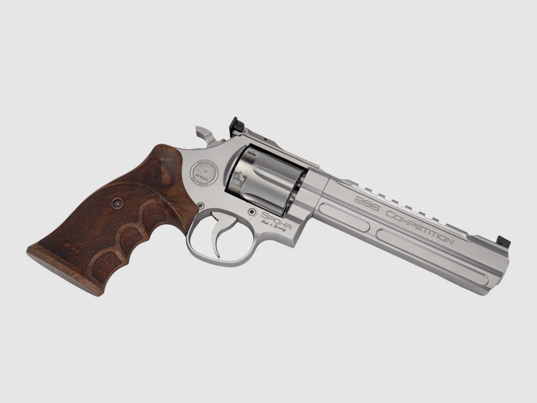 Spohr 286 Competizione Acciaio Inossidabile 6" Revolver con tamburo intercambiabile Fabbricato in Germania 6 pollici revolver sportivo