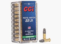 CCI Pistol Match .22 LR 40GR LRN 50 cartuchos
