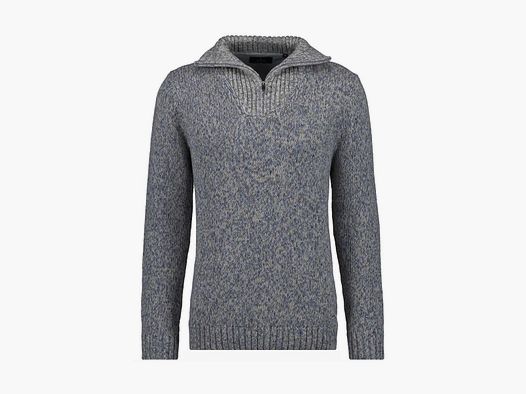 RAGMAN Strickpullover mit Troyer-Kragen Schilf Melange