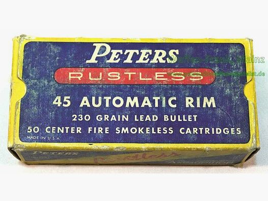 Cartouches de revolver Peters USA .45 AUTO. RIM