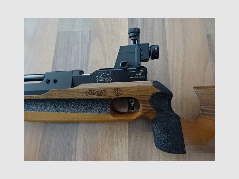 Walther LGM-1 Match Luftgewehr für Rechtsschützen topp Zustand Schussbild Anleitung Irisblende