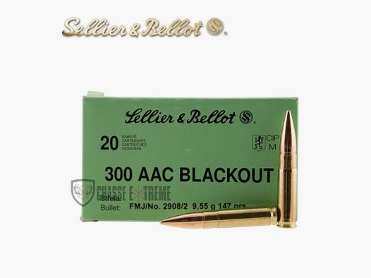 20 nabojów S&B kal. 300 AAC Blackout 147gr FMJ