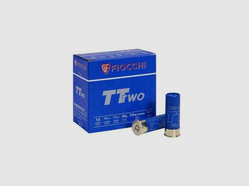 Fiocchi Stahlschrot TT Two Trap 12/70 24 gr Schrotpatronen 1000 Schuss