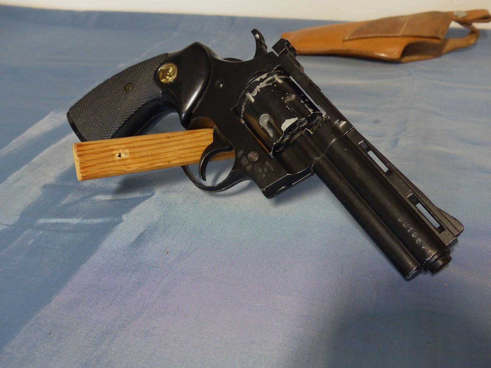 Schreckschuss Gas Revolver Umarex Python Cal. .380 Knall PTB 282 mit Holster + Abschussbecher vintage
