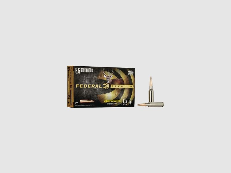 Federal Premium Berger Hybrid Hunter 6,5mm Creedmoor 135GR JHP 20 Patronen