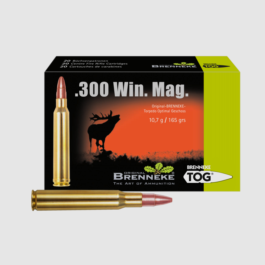 Cartuccia per fucile con proiettile TOG – .300 Win. Mag., Orig. BRENNEKE TOG 10,7 g VE20