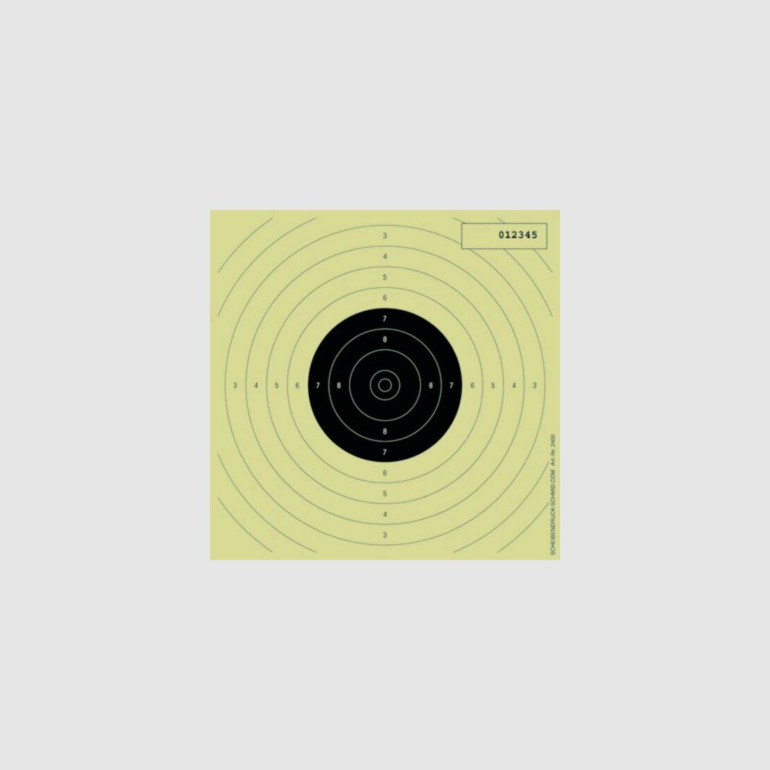 Air pistol target mirror 14x14cm numbered