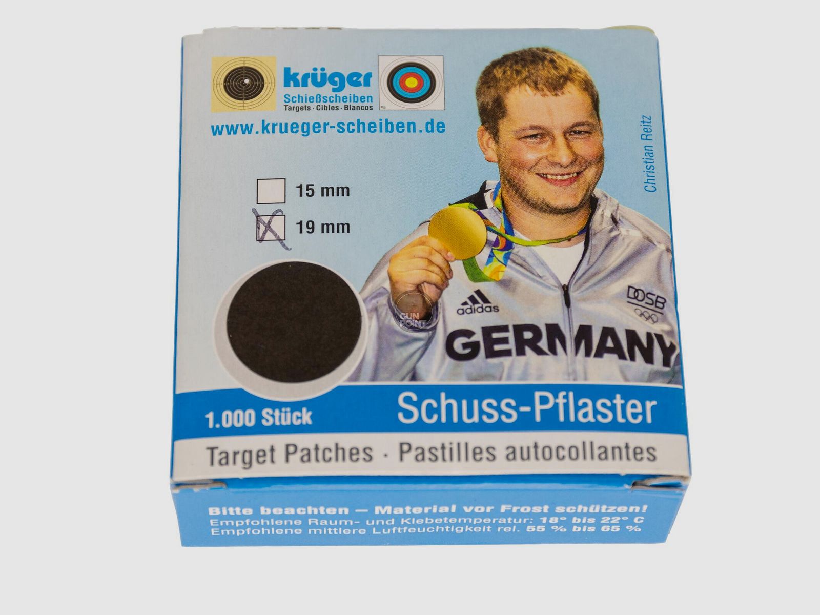 Krger Schusspflaster 19mm Schwarz - 1000 Stk.