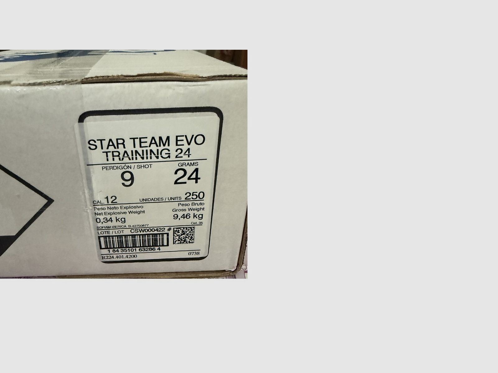 RIO Star Team Evo Training 24 caliber 12/70 24g (No. 9) skeet ammunition