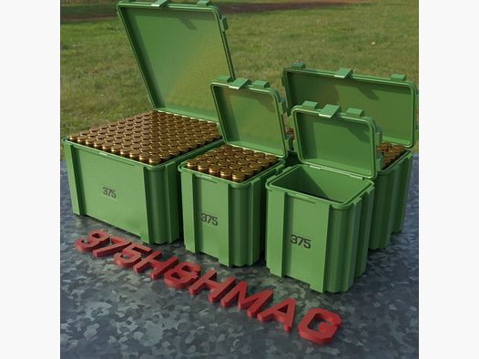 Filamelt Munitionsbox / .375 H&H Mag / ‘Klappdeckel’ / Patronenbox, Ammo Box