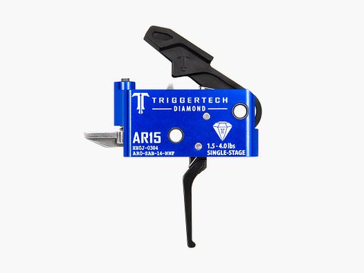 TRIGGERTECH AR 15 Diamond trigger assembly with PVD Black Flat trigger shoe – single stage