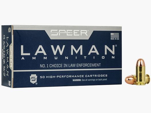 Speer Lawman CleanFire .45 ACP 230GR TMJ RN 50 cartucce