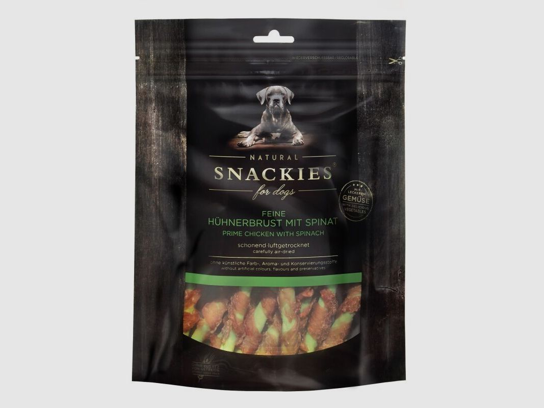 Snackies Hundesnack Feine Hühnerbrust mit Spinat 180g