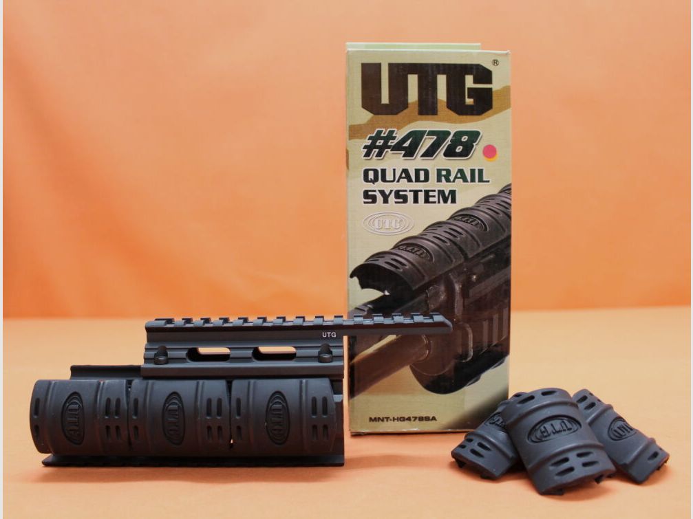 UTG - Leapers Kalashnikov AKM: 4-Rail-System/-Handschutz UTG (MNT-HG478SA) Alu schwarz inkl. Railprotektoren