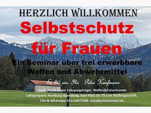 Selbstschutzseminar für Frauen Seminar Schulung Lehrgang Freie Waffen und Gegenstände