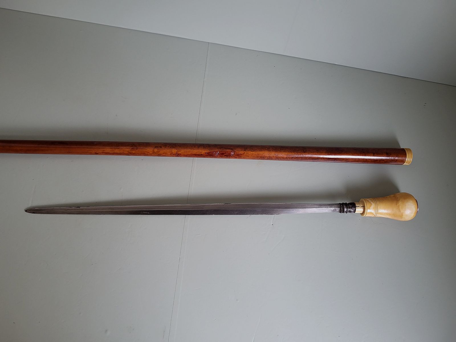 Spazierstock - Schwert  - 800 Silber - Biedermeier - 1850er Jahre 