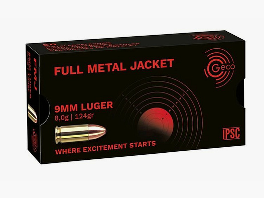 GECO 9mm Luger 8g Vollmantel 124 grs VM 9mm Para