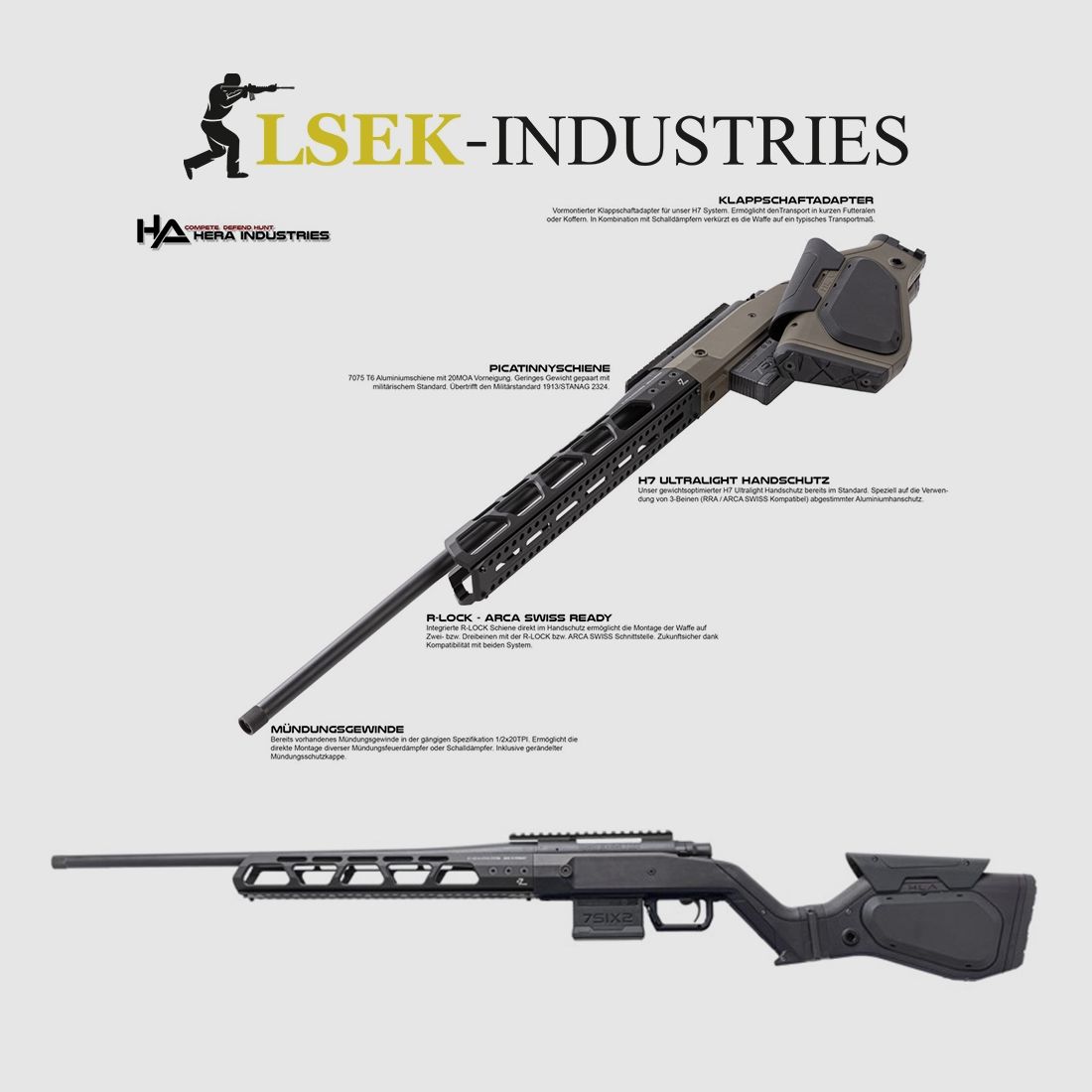 Hera Arms - H7 Ultralight mit HOWA 1500 System  - Schwarz