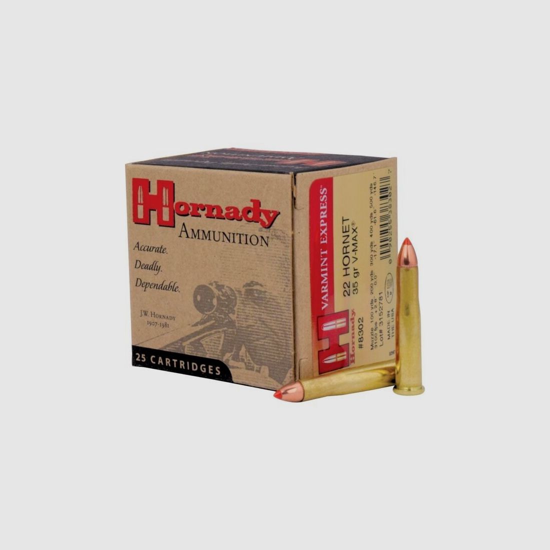 Hornady V-Max 2,3g/35grs à25 .22 Hornet