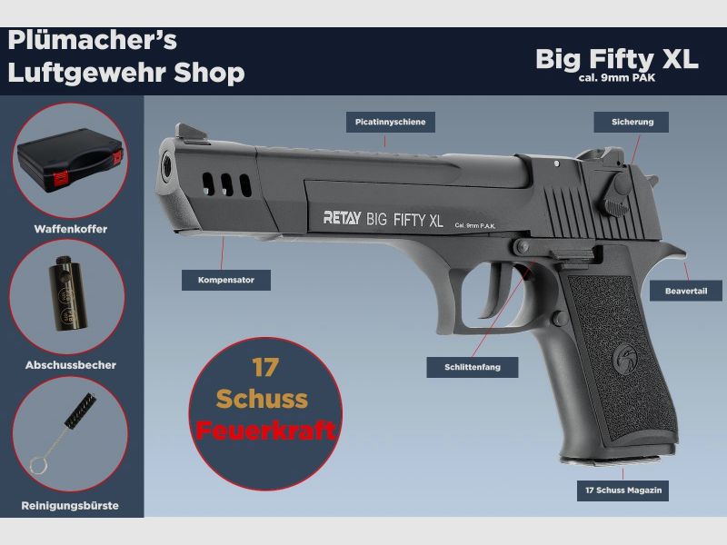 Retay Big Fifty XL Schreckschusspistole 9 mm PA