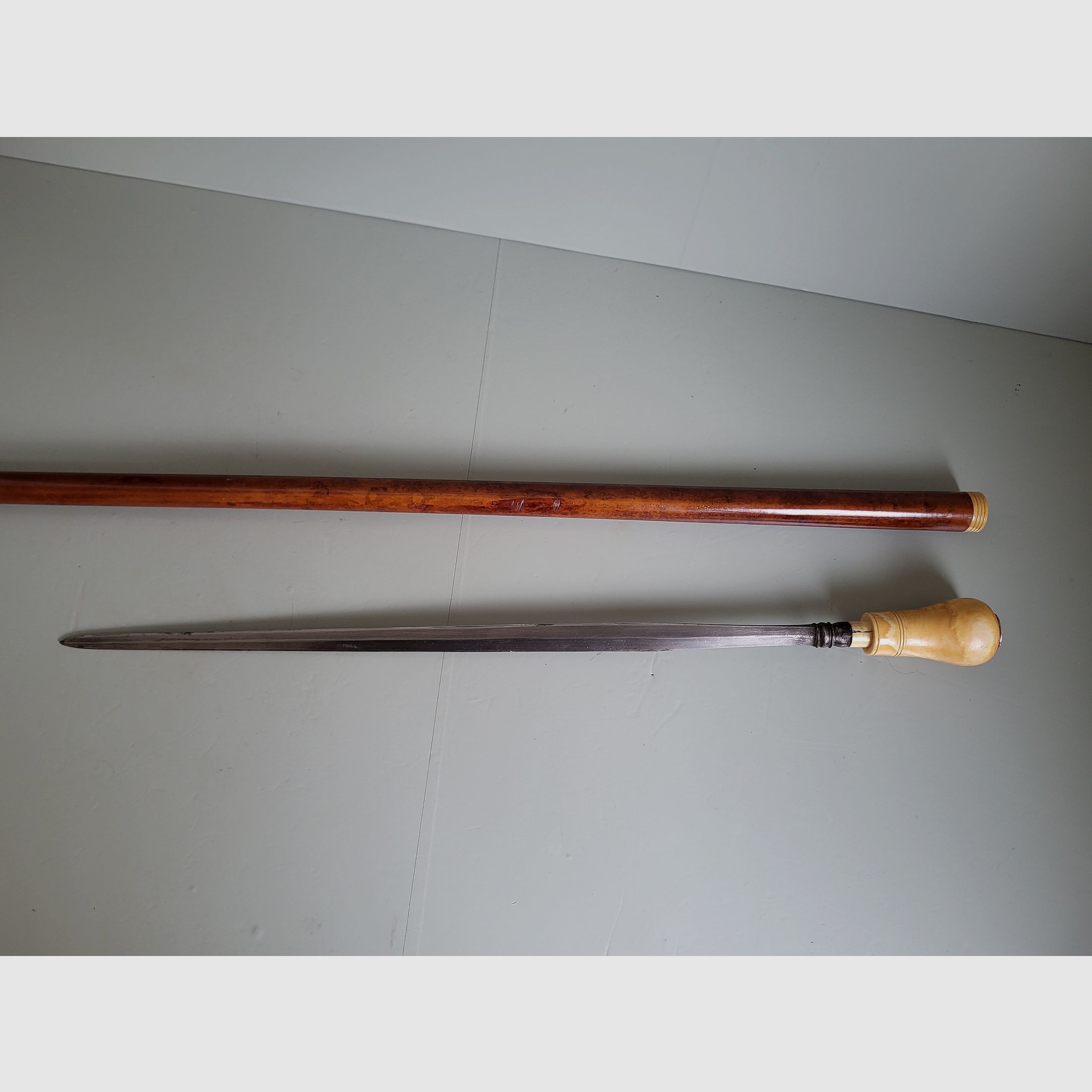 Spazierstock - Schwert  - 800 Silber - Biedermeier - 1850er Jahre 