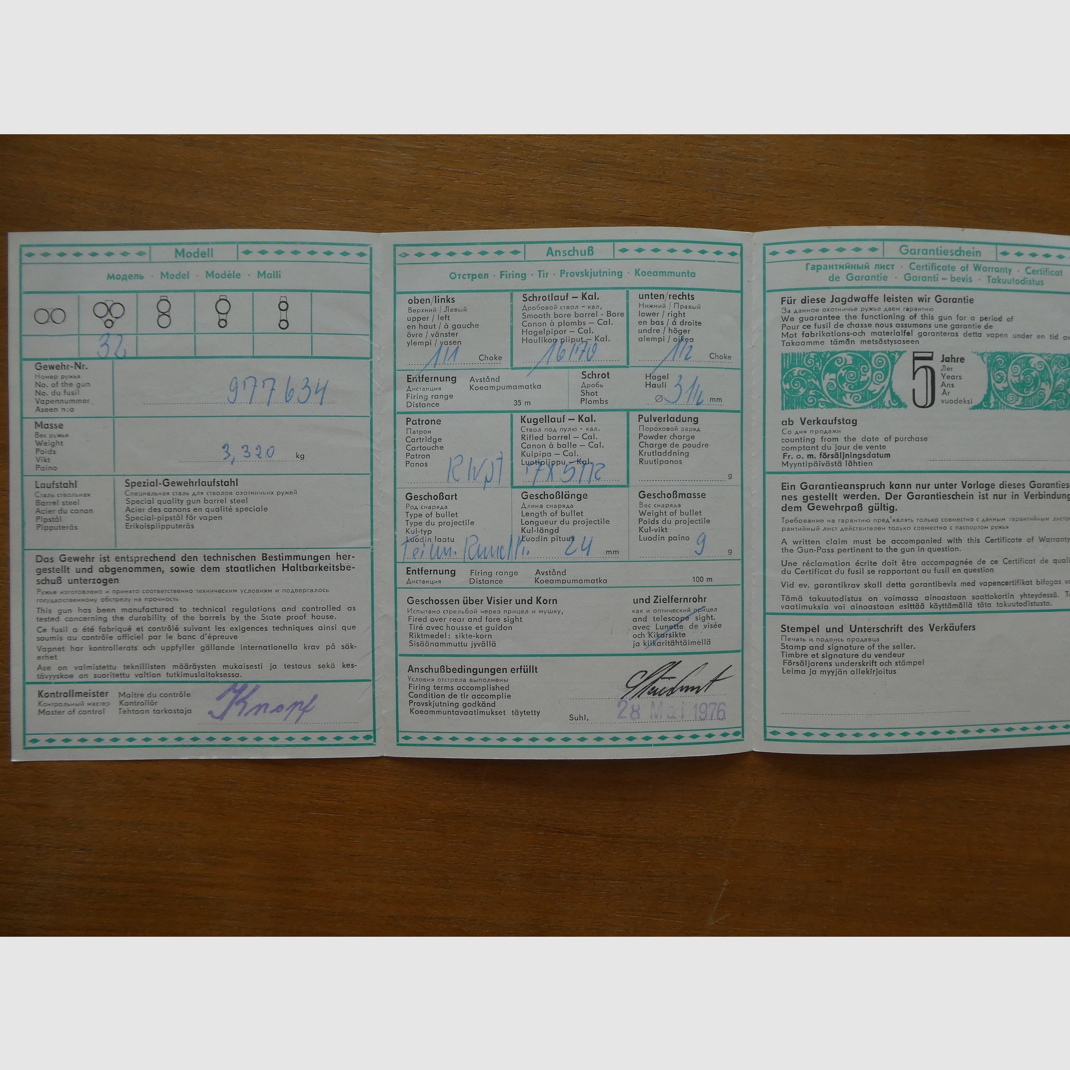 Suhler Drilling Mod 32 im Kaliber 16/70 und 7x57R, Q1 gestempelt