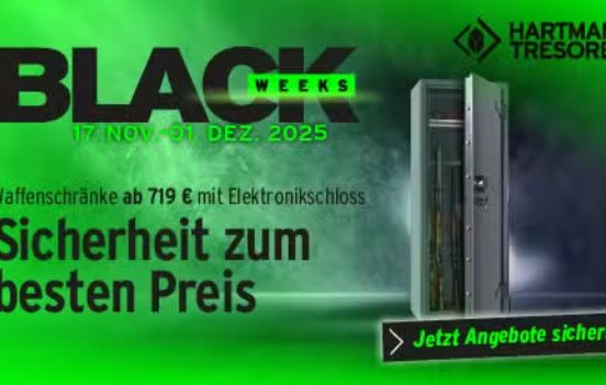 Waffenschränke im Black Weeks Angebot – jetzt sparen bei HARTMANN TRESORE!
