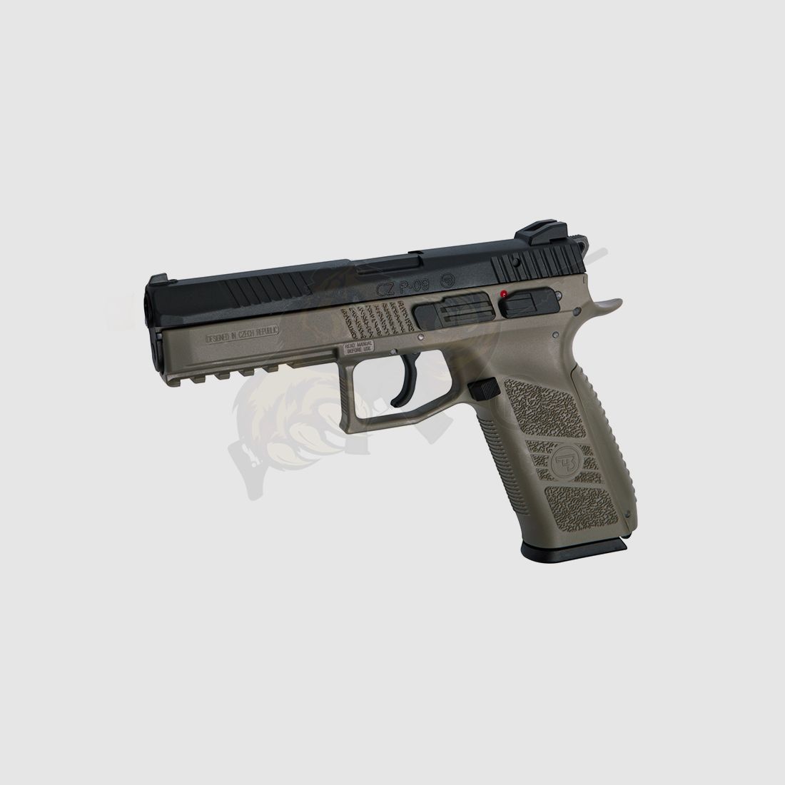 CZ P-09 Metall Slide Airsoft Pistole GBB, incl. Case, FDE/Schwarz -F-