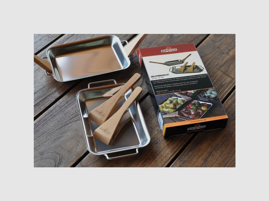 Grillfürst Grillpfännchen 2 Stück mit Doppelgriff