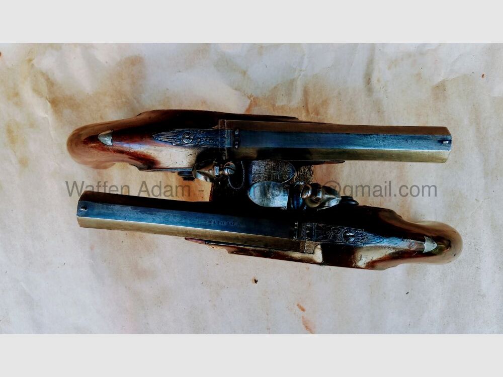 Nicholas Clarke, 35 Chapel Street, Dublin / Ireland Flintlock pistol pair around 1800