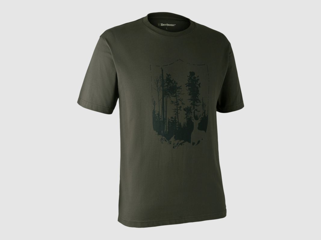 Deerhunter T-shirt with forest scene, image 1 of 2
