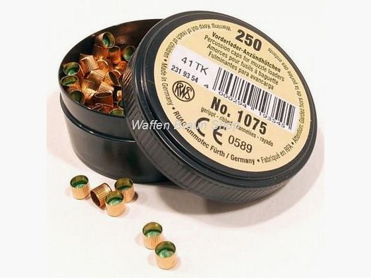 RWS muzzleloader ignition caps ribbed 1075 a "250 pcs.