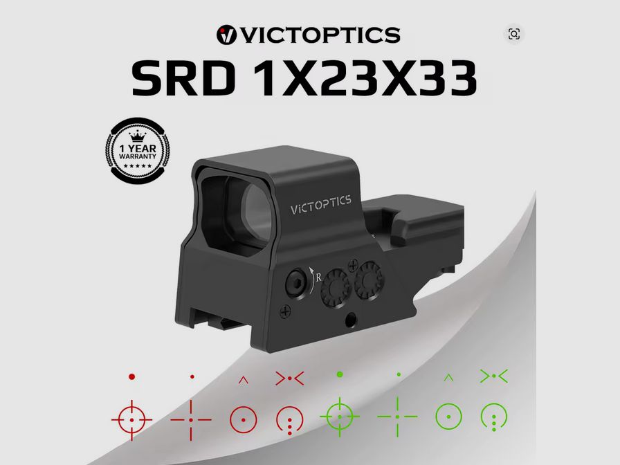 VictOptics - SRD 1x27x39 - Viseur point rouge - 8 réticules différents - rouge/vert - NEUF