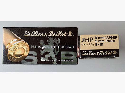 S&B JHP 9mm Luger 124gr