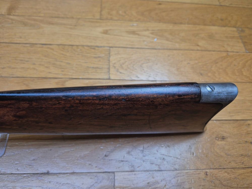 Außergewöhnliche Winchester Repetierbüchse Modell 1885 – Kal. 45-90 – 1. Patent von Browning! – Spezial für Bisons und TLD! – Waffe von 1899 – Sehr seltenes Modell High Wall Rundempfänger – Sehr schönes amerikanisches Nussbaumholz – Original brüniertes Gehäuse TBE – Perfekte Mechanik – Schwerer Spiegel-Lauf – Gute Markierungen – Forgierte Buck Horn Visierung und Marble Diopter – TBE+, Bild 20 von 41