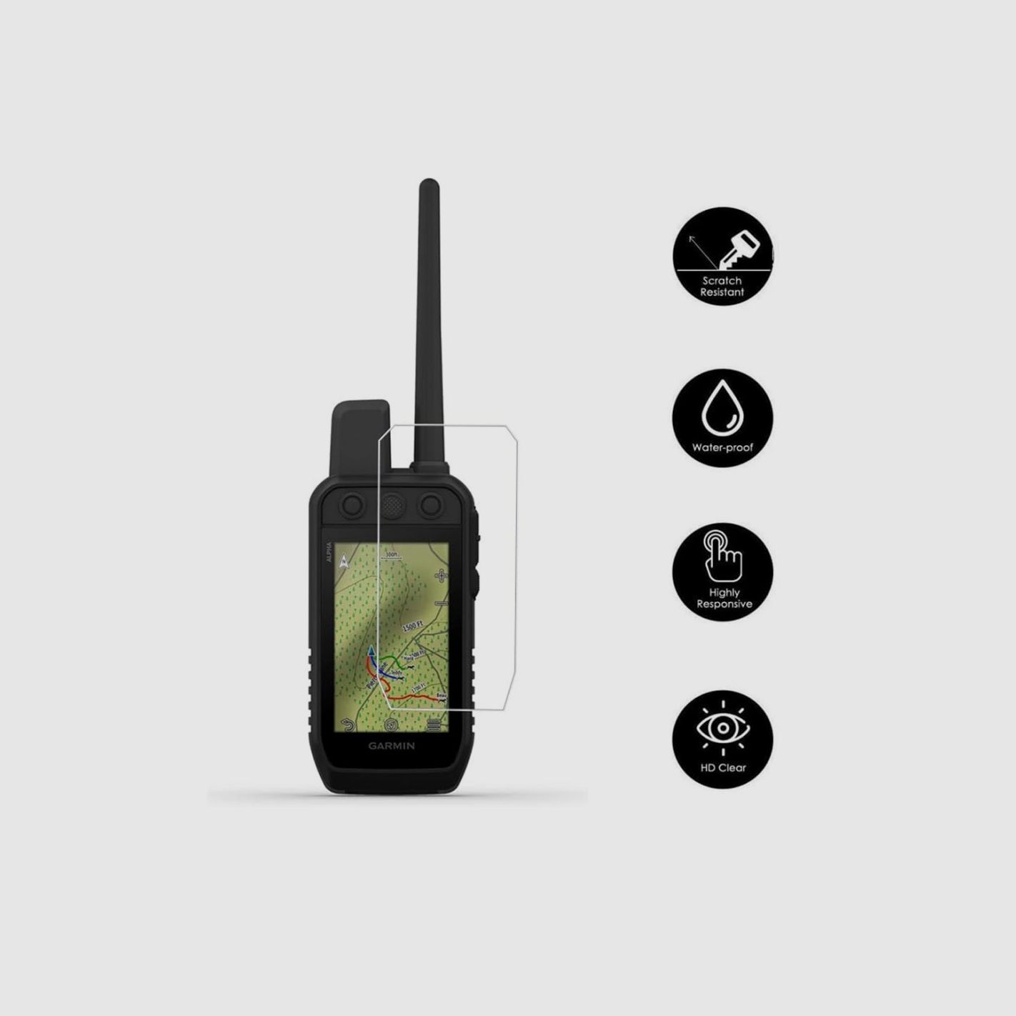 Folien für Garmin Alpha 200 200i Packung mit 3 Stück