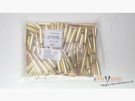 PPU Privi Partizan 6,5x55 SE Swedish 9g/139gr FMJ BT 100 Schuß Bulk