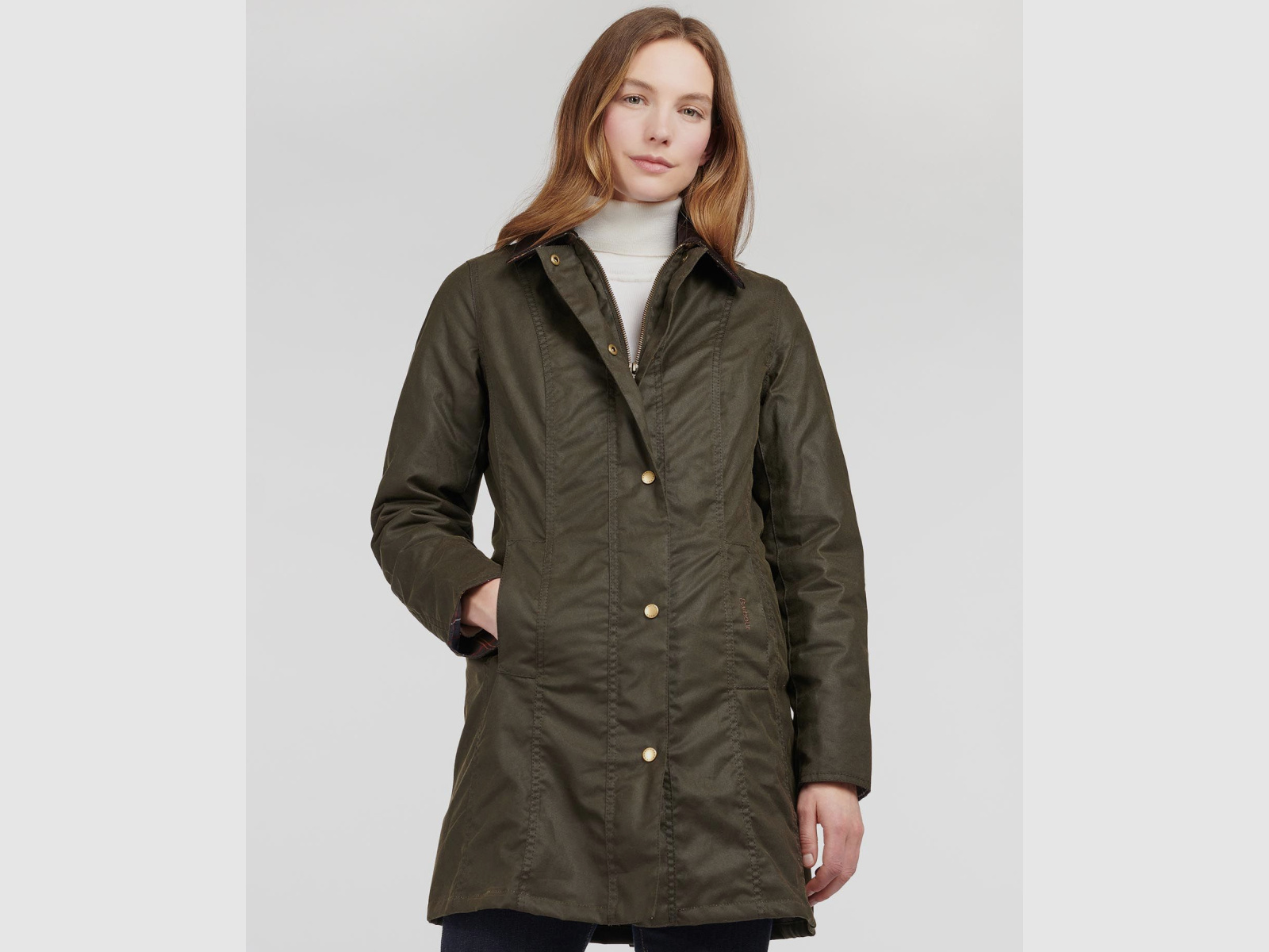 BARBOUR Belsay Waxjacke Damen Olive