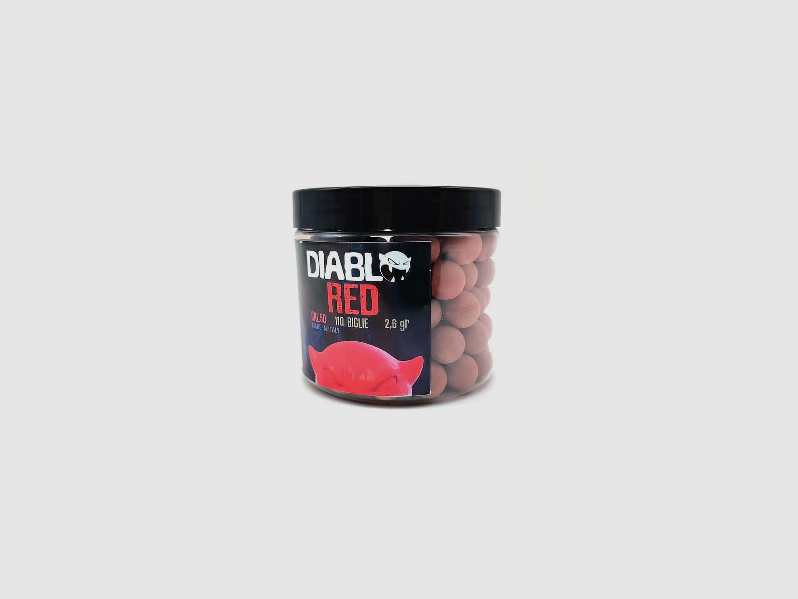 Biglie sfere Diablo Red in gomma 2,60 gr T4E cal. 50 da 110 pz, immagine 1 di 3