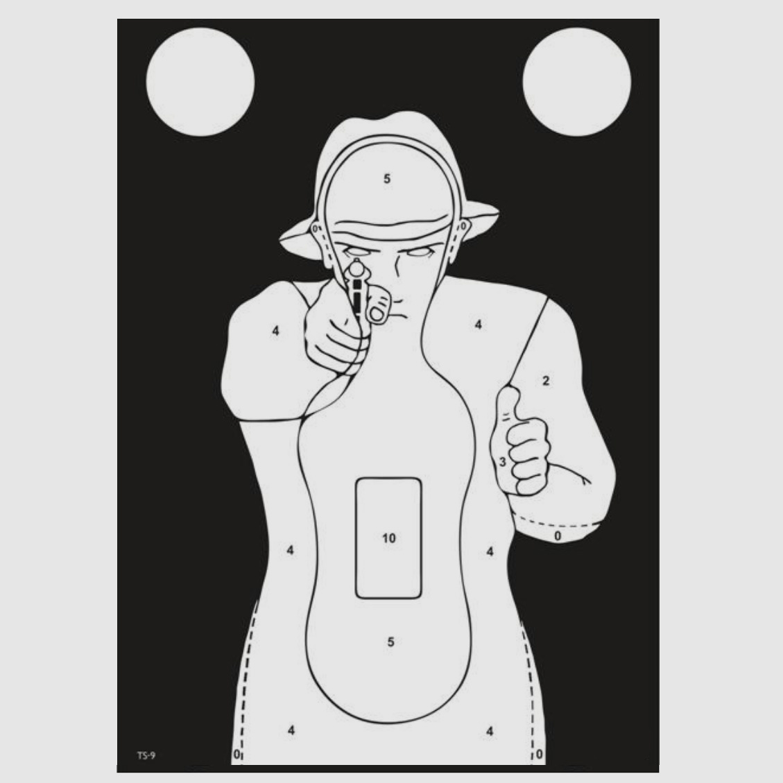 TS-9 Silhouette Zielscheibe – Weiß, 10stk.